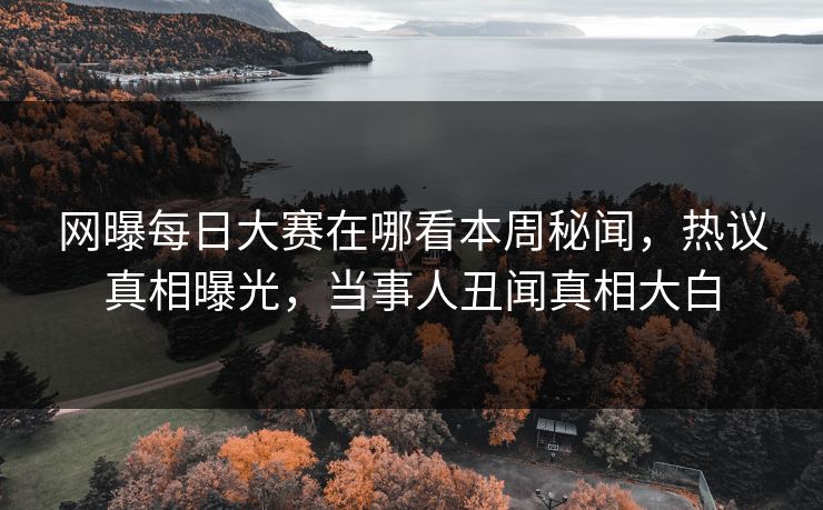 网曝每日大赛在哪看本周秘闻，热议真相曝光，当事人丑闻真相大白
