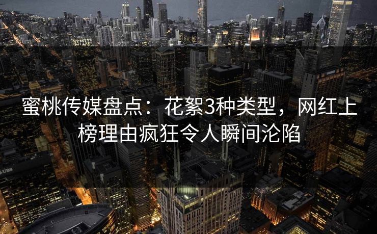 蜜桃传媒盘点：花絮3种类型，网红上榜理由疯狂令人瞬间沦陷