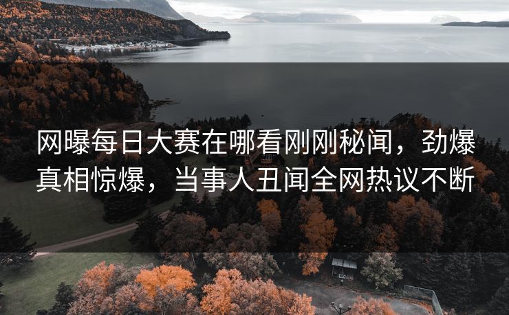 网曝每日大赛在哪看刚刚秘闻，劲爆真相惊爆，当事人丑闻全网热议不断