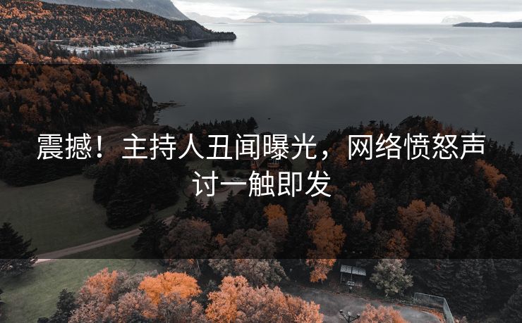 震撼！主持人丑闻曝光，网络愤怒声讨一触即发