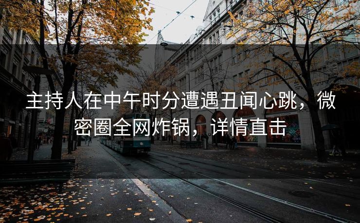 主持人在中午时分遭遇丑闻心跳,微密圈全网炸锅,详情直击